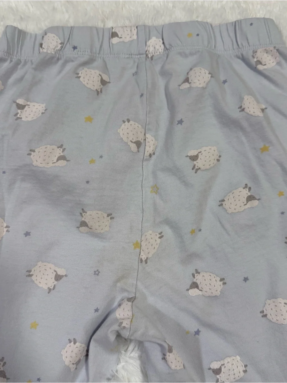 Cotton Juice 3 Piece Pajama Set Girls Sz 10 Cotton Pants Set Sheep Blue